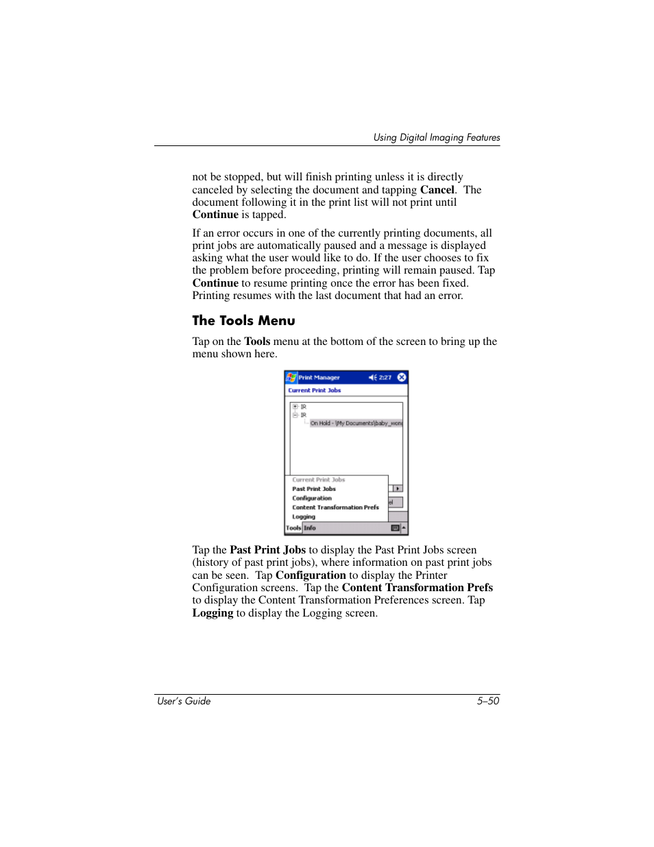 The tools menu | HP rx3000 Series User Manual | Page 106 / 301