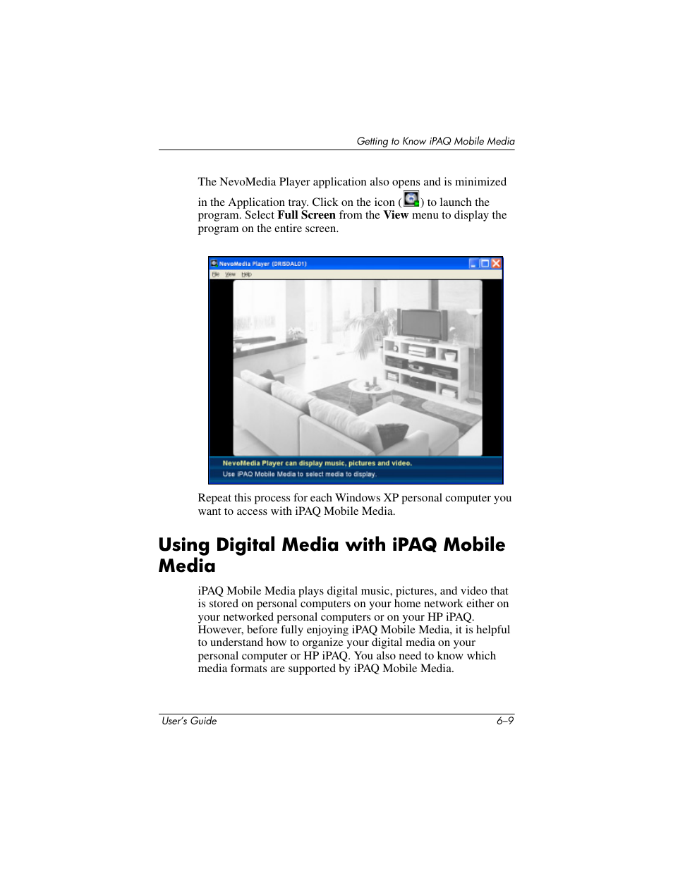 Using digital media with ipaq mobile media, Using digital media with ipaq mobile media –9 | HP rx3000 Series User Manual | Page 129 / 301