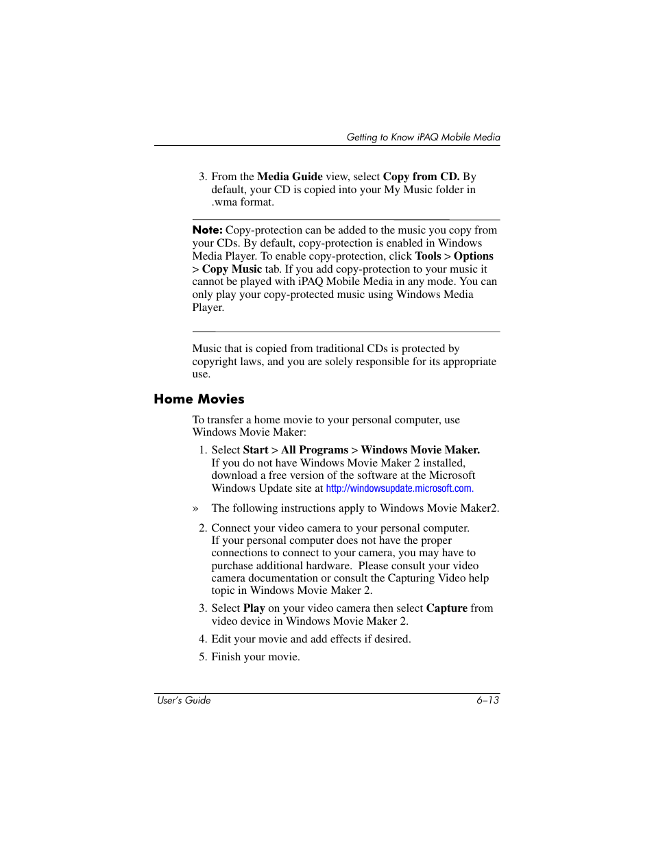 Home movies | HP rx3000 Series User Manual | Page 133 / 301