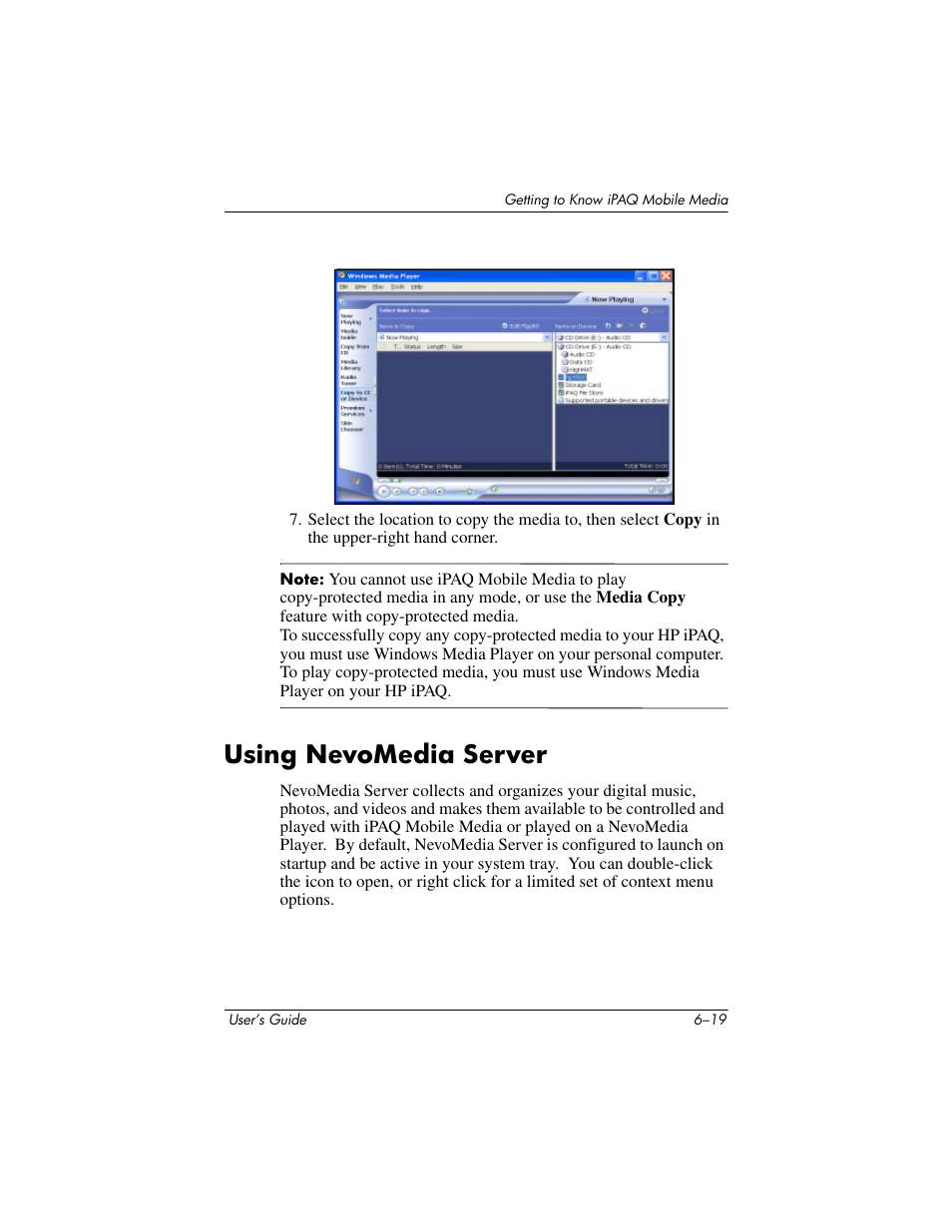 Using nevomedia server, Using nevomedia server –19 | HP rx3000 Series User Manual | Page 139 / 301