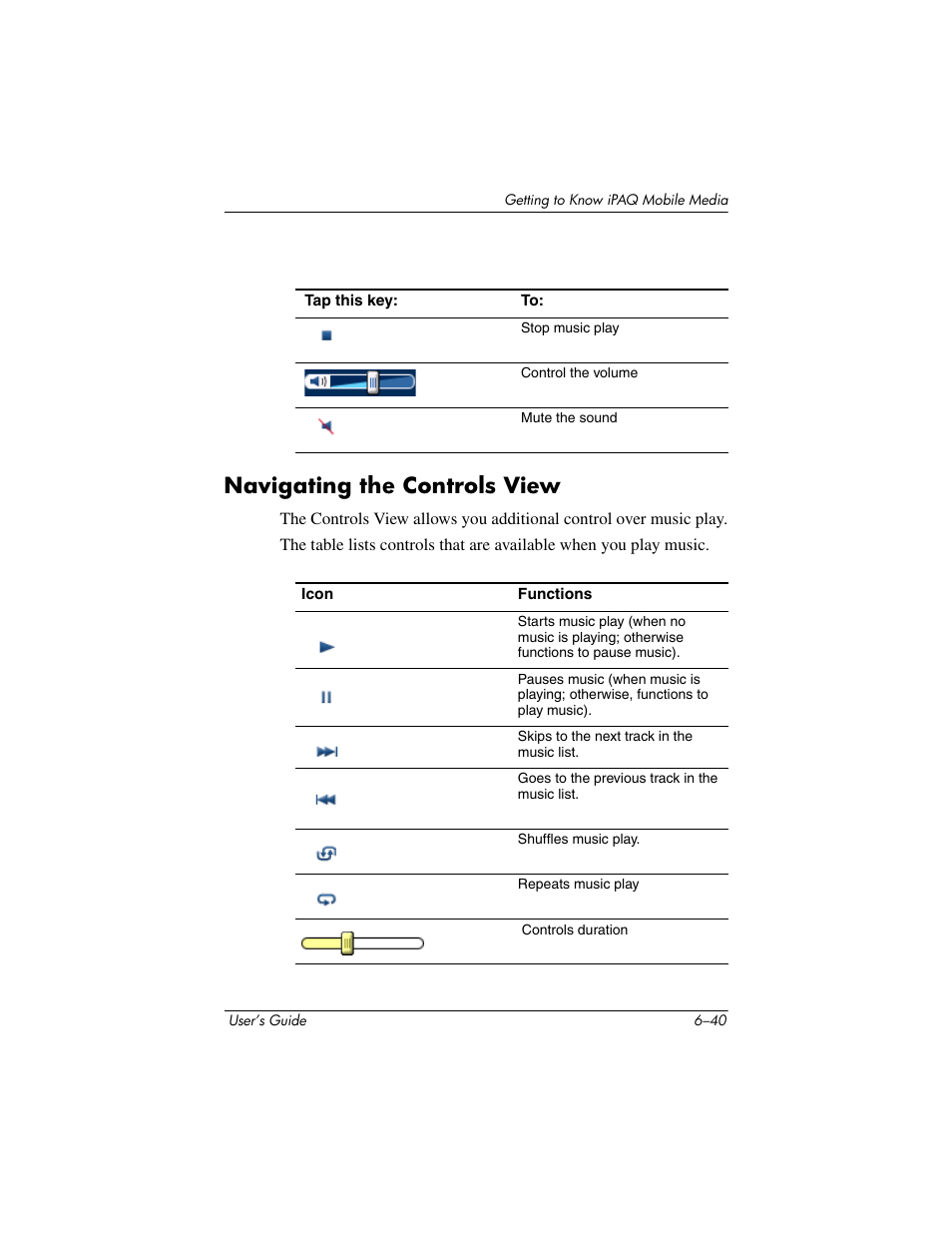 Navigating the controls view, Navigating the controls view –40 | HP rx3000 Series User Manual | Page 160 / 301