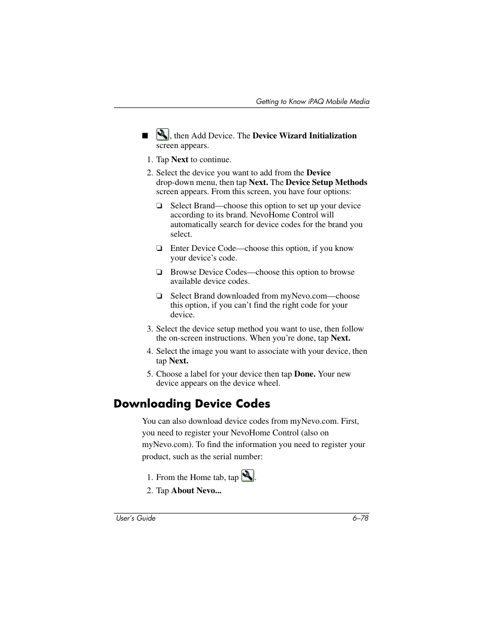 Downloading device codes, Downloading device codes –78 | HP rx3000 Series User Manual | Page 198 / 301