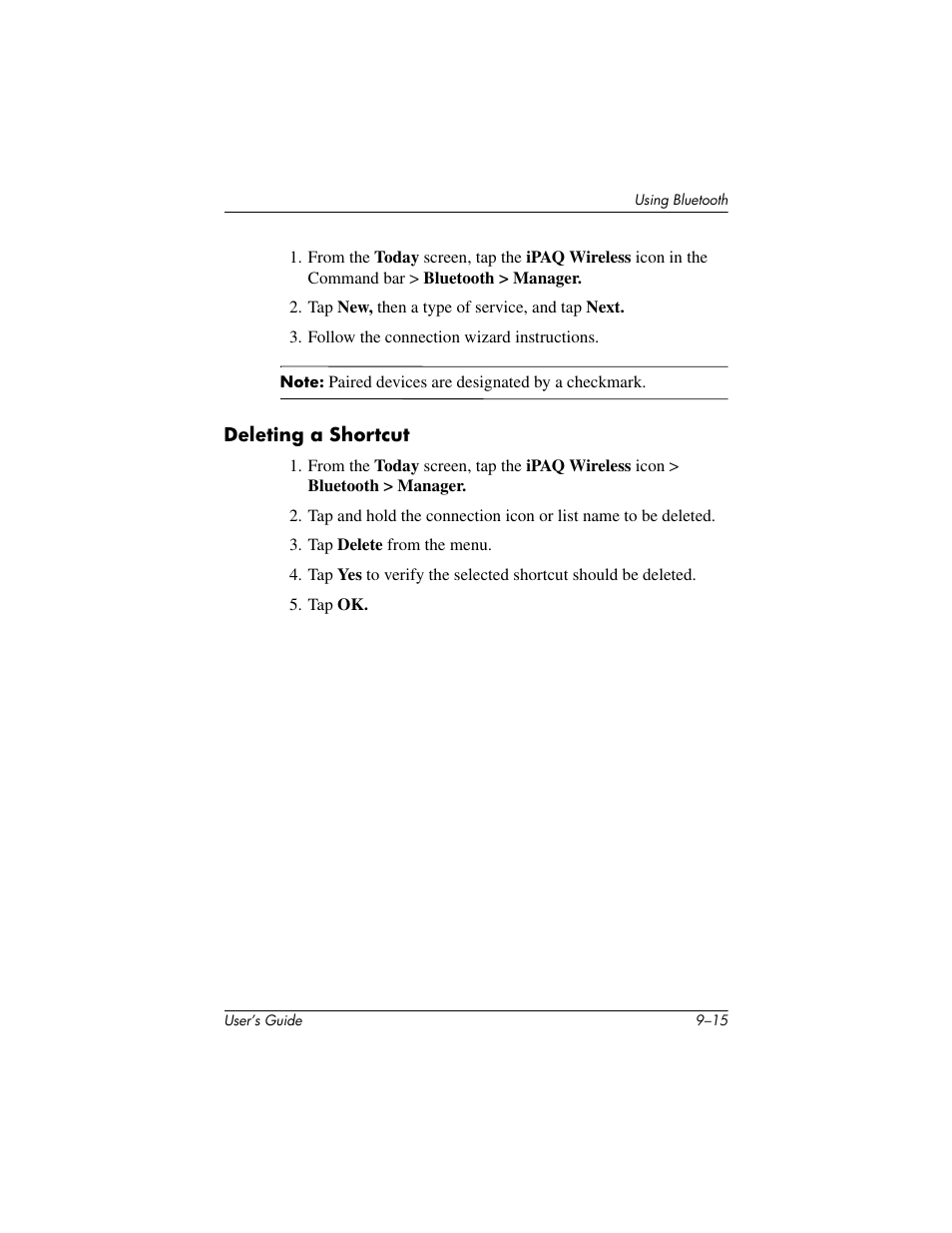 Deleting a shortcut | HP rx3000 Series User Manual | Page 249 / 301