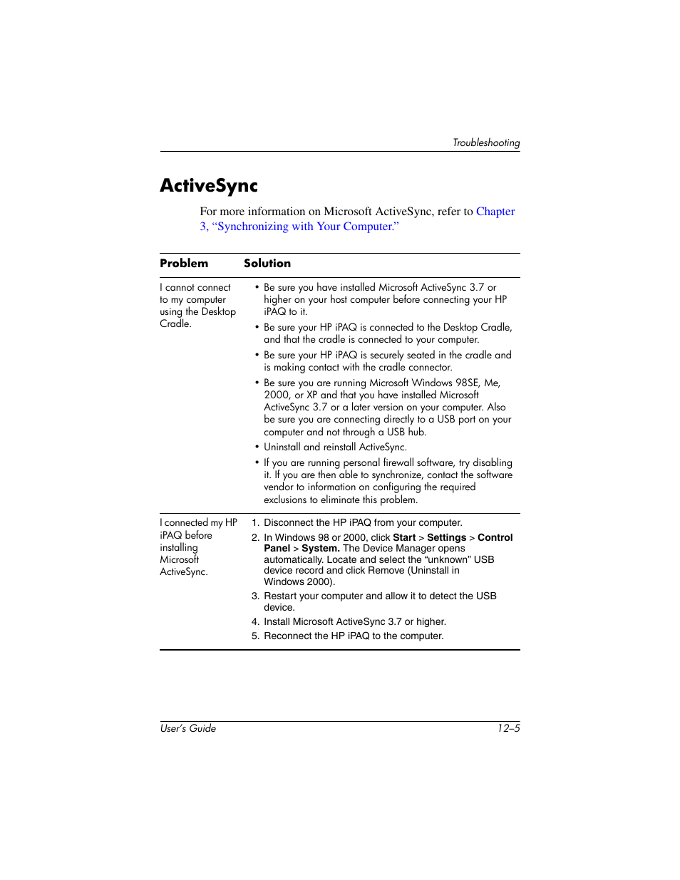 Activesync, Activesync –5 | HP rx3000 Series User Manual | Page 280 / 301