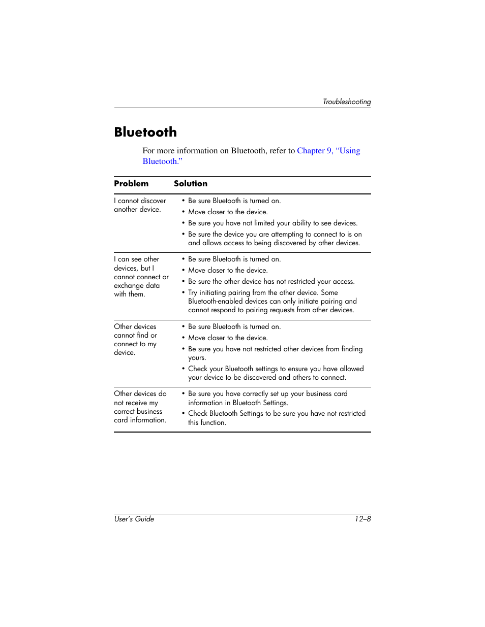 Bluetooth, Bluetooth –8 | HP rx3000 Series User Manual | Page 283 / 301