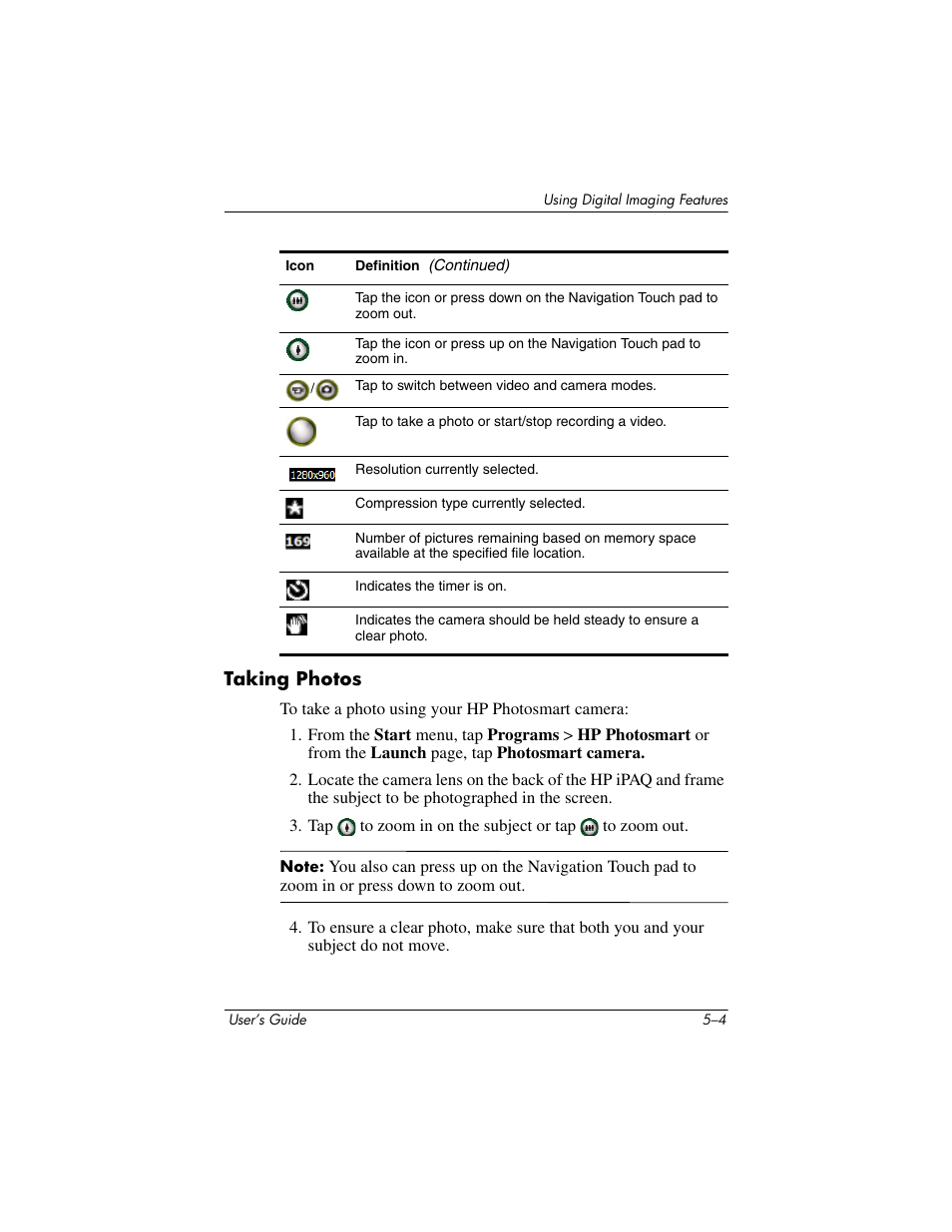 Taking photos | HP rx3000 Series User Manual | Page 60 / 301