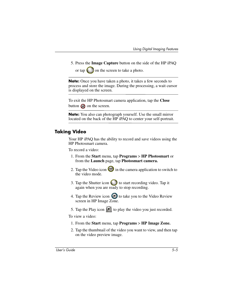Taking video | HP rx3000 Series User Manual | Page 61 / 301