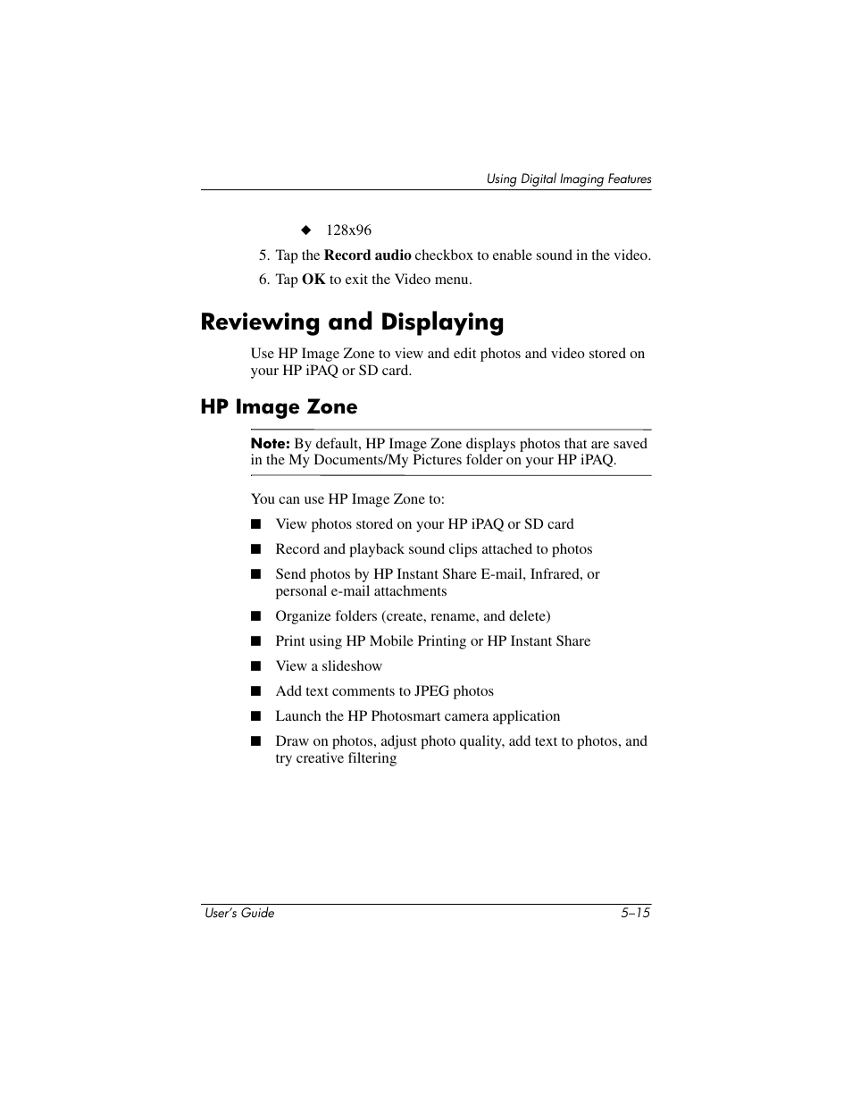 Reviewing and displaying, Hp image zone, Reviewing and displaying –15 | Hp image zone –15 | HP rx3000 Series User Manual | Page 71 / 301