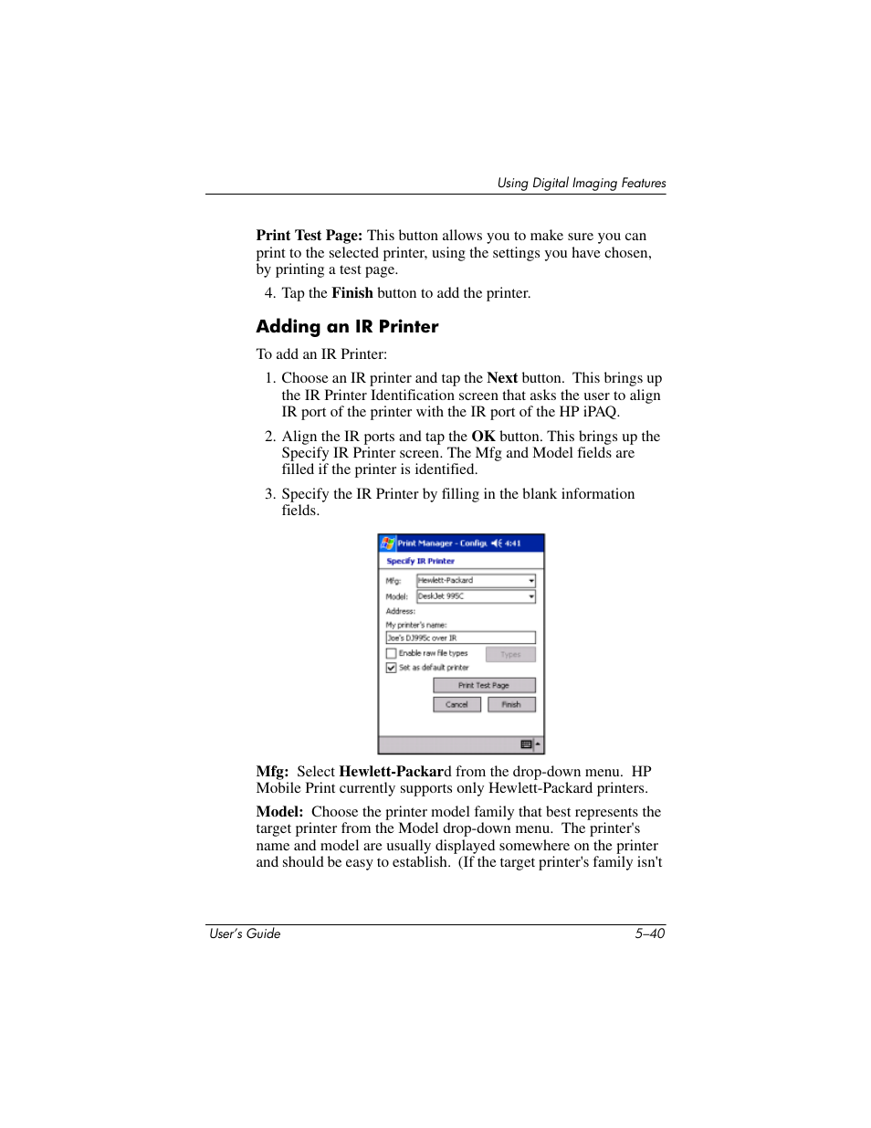 Adding an ir printer | HP rx3000 Series User Manual | Page 96 / 301