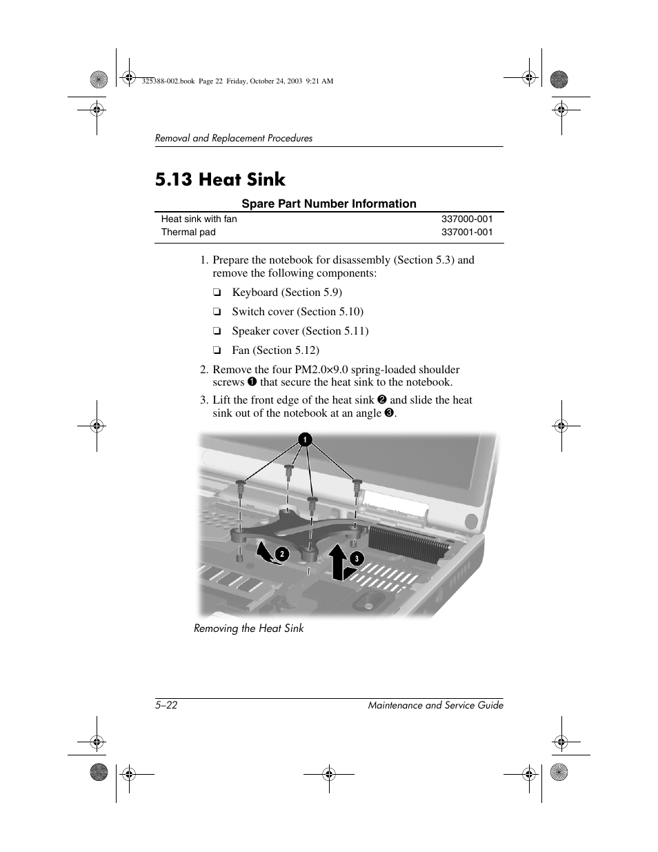 13 heat sink, 13 heat sink –22 | HP zt3000 User Manual | Page 112 / 186