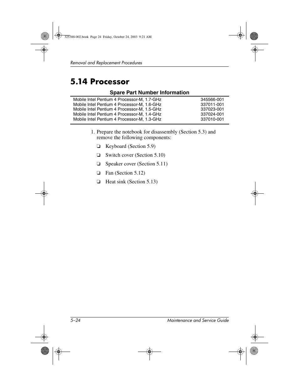 14 processor, 14 processor –24 | HP zt3000 User Manual | Page 114 / 186