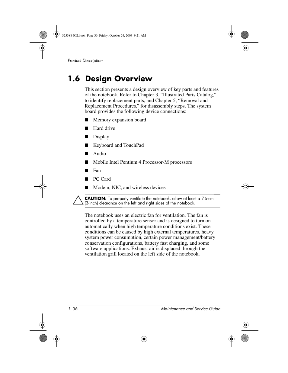 6 design overview, 6 design overview –36 | HP zt3000 User Manual | Page 41 / 186