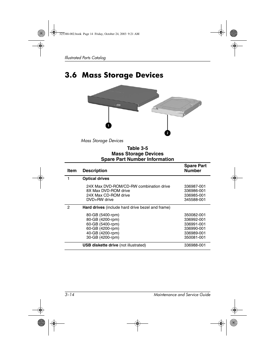 6 mass storage devices, 6 mass storage devices –14 | HP zt3000 User Manual | Page 81 / 186