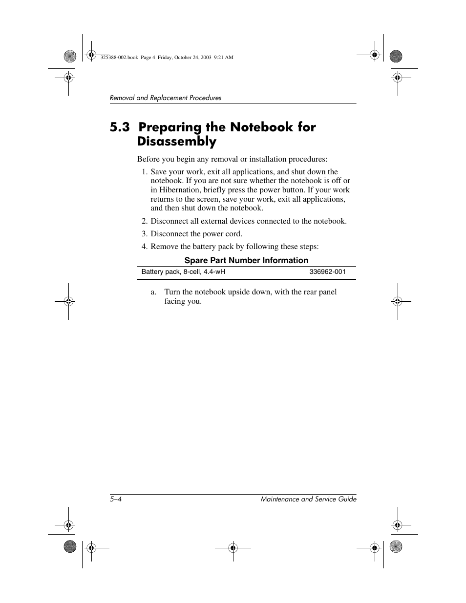 3 preparing the notebook for disassembly, 3 preparing the notebook for disassembly –4 | HP zt3000 User Manual | Page 94 / 186