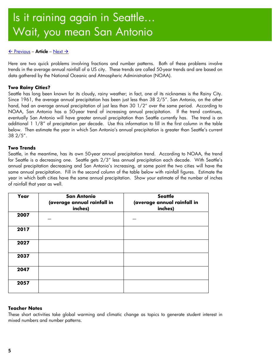 Is it raining again in, Seattle…wait, you mean san antonio, Next æ | HP Calculators by HP User Manual | Page 5 / 9