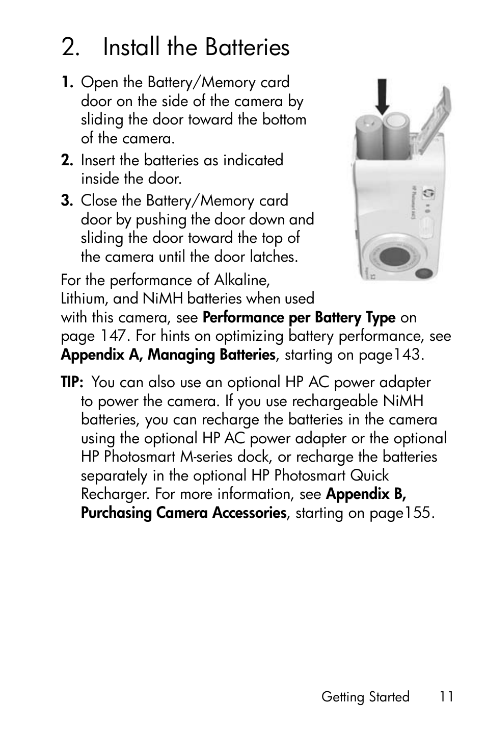Install the batteries, 2 install the batteries | HP M415 User Manual | Page 11 / 178