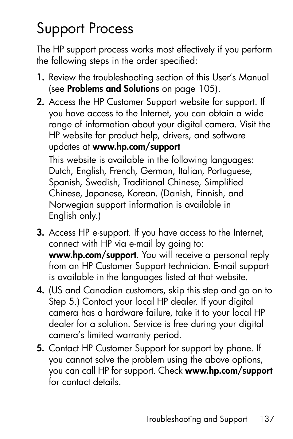 Support process | HP M415 User Manual | Page 137 / 178