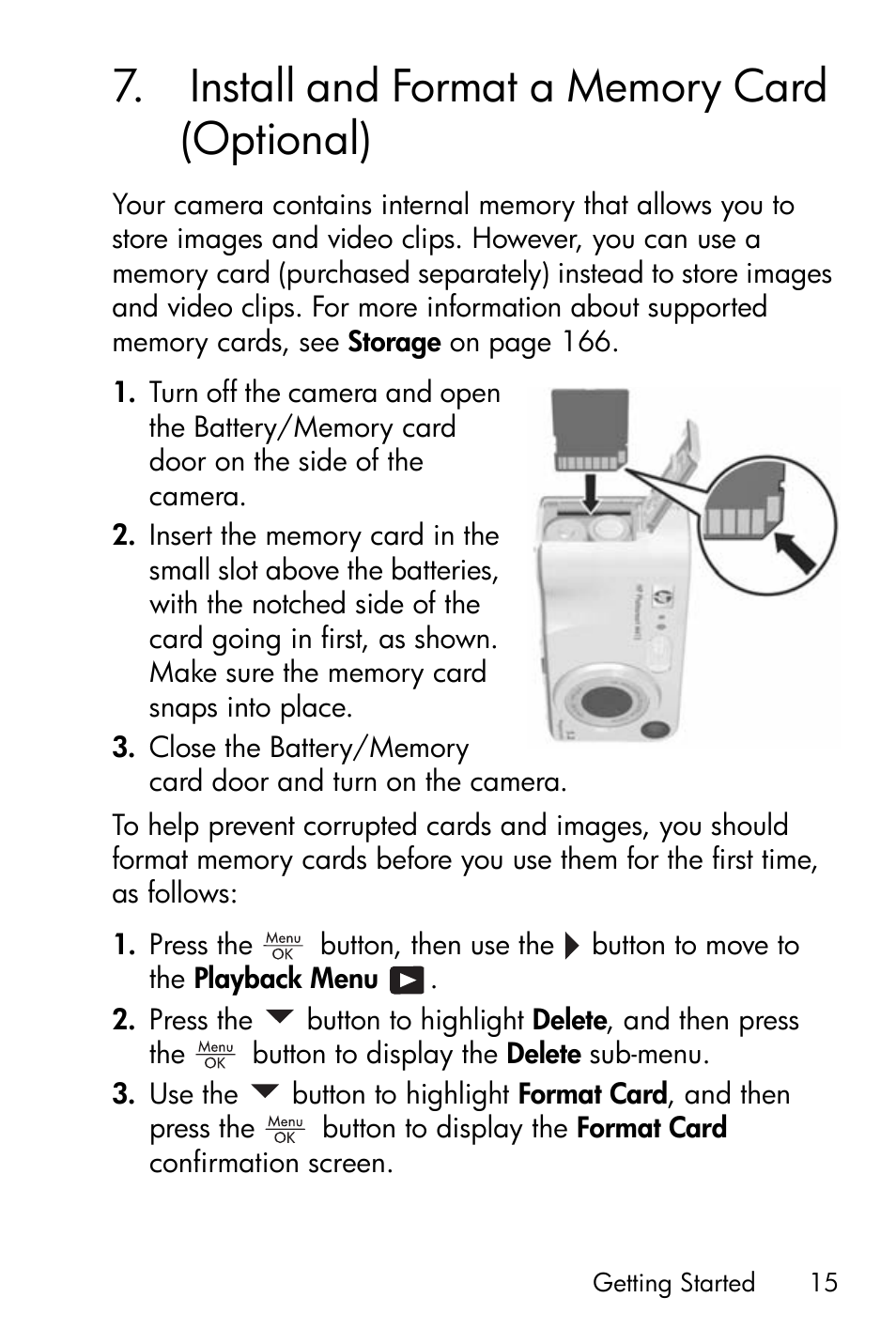 Install and format a memory card (optional), 7 install and format a memory card, Optional) | HP M415 User Manual | Page 15 / 178