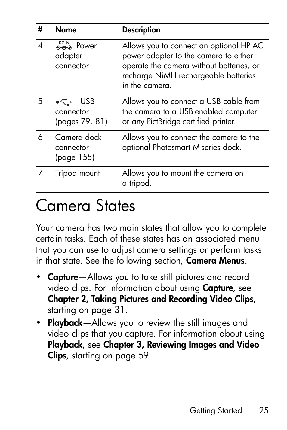 Camera states | HP M415 User Manual | Page 25 / 178