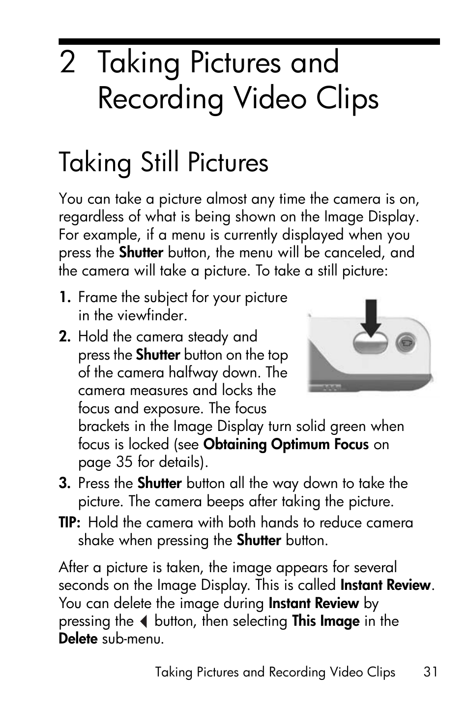 Taking pictures and recording video clips, Taking still pictures, 2 taking pictures and recording video clips | HP M415 User Manual | Page 31 / 178