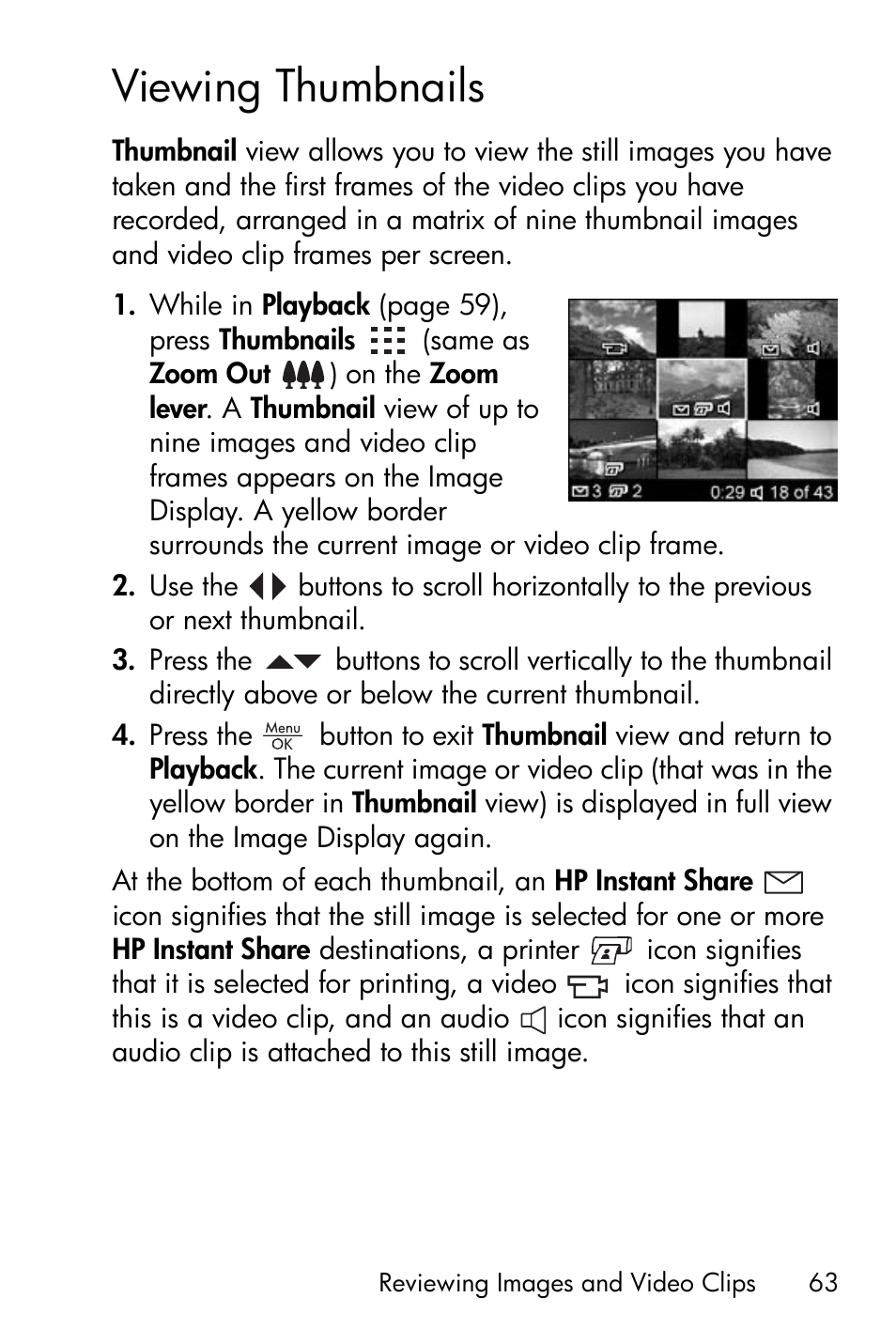 Viewing thumbnails | HP M415 User Manual | Page 63 / 178