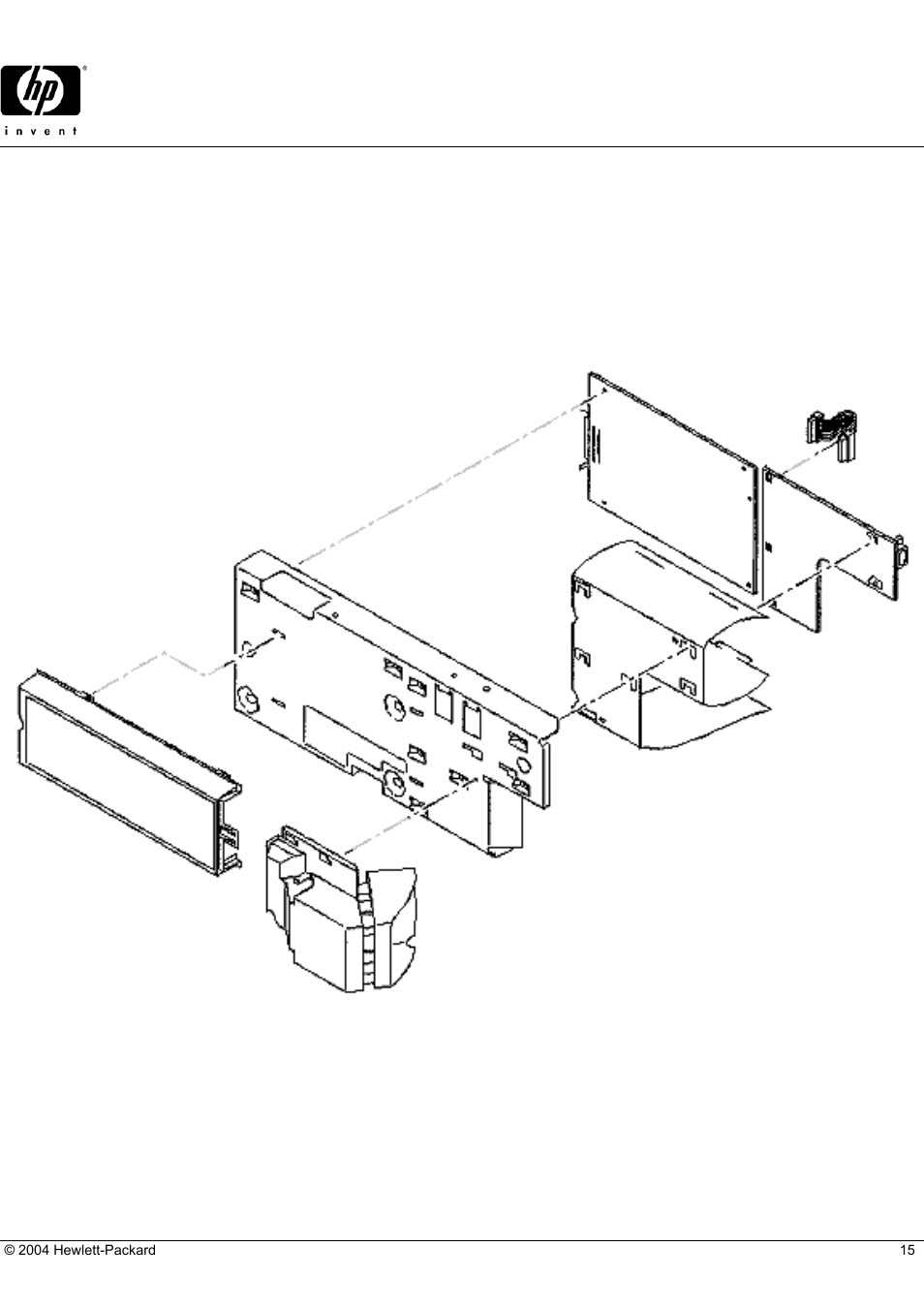 Deskjet 2000cse, Hp parts reference guide, Main logic board, power supply board, fan assembly | HP 2000CSE User Manual | Page 15 / 21