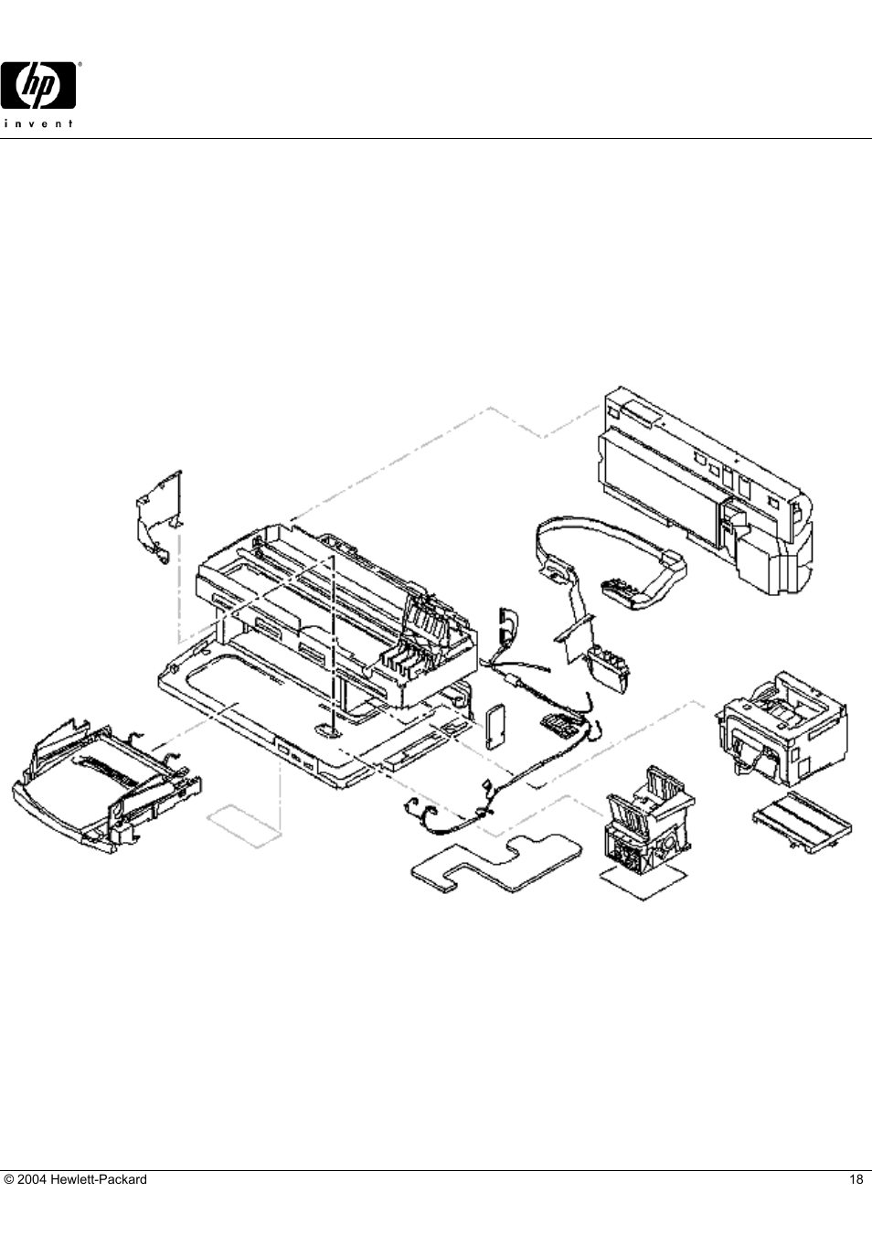 Deskjet 2000cse, Hp parts reference guide, Print mechanism (overall) | HP 2000CSE User Manual | Page 18 / 21