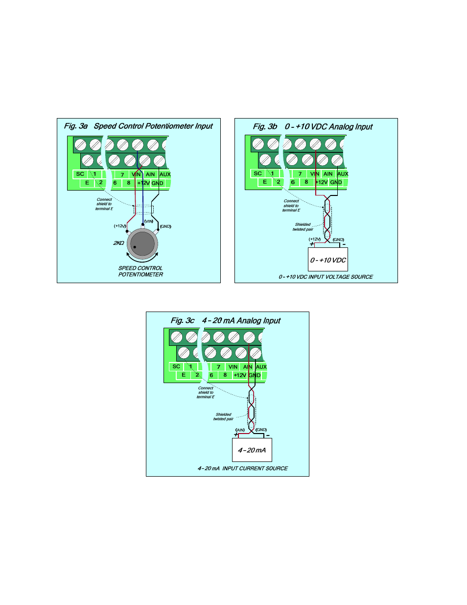 Analog input terminal connections (1 – 2 hp) | HP Teco MA7200 Plus User Manual | Page 8 / 12