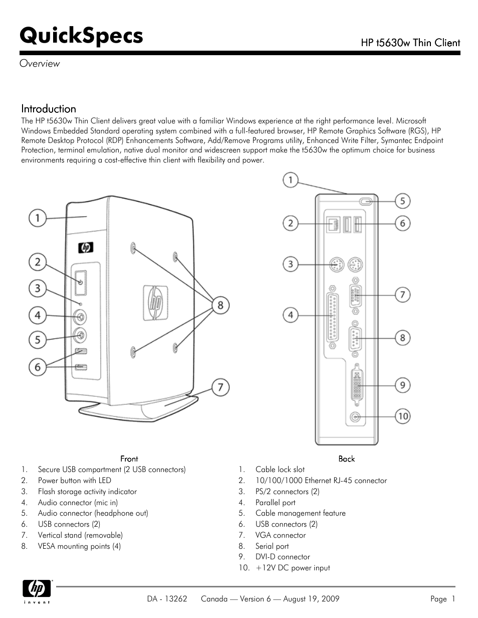 HP T5630W User Manual | 12 pages
