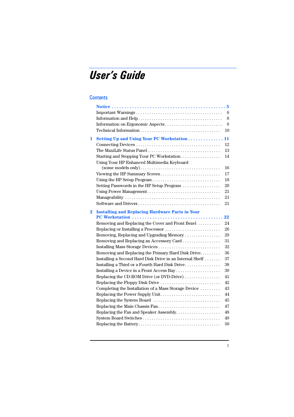 HP KAYAK XM600 User Manual | Page 3 / 70