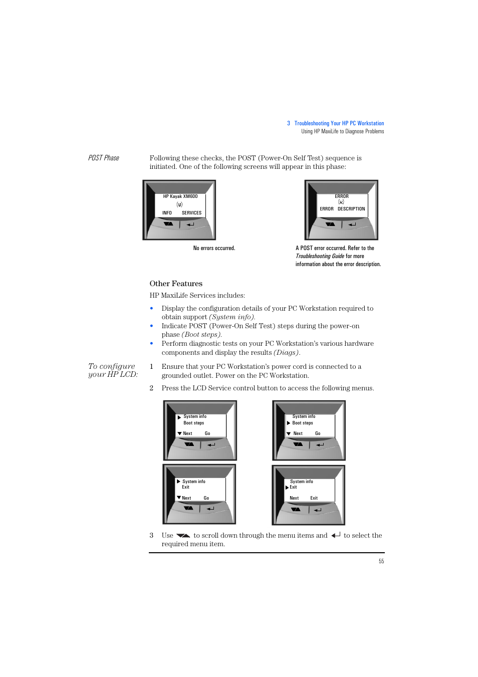 Other features | HP KAYAK XM600 User Manual | Page 55 / 70