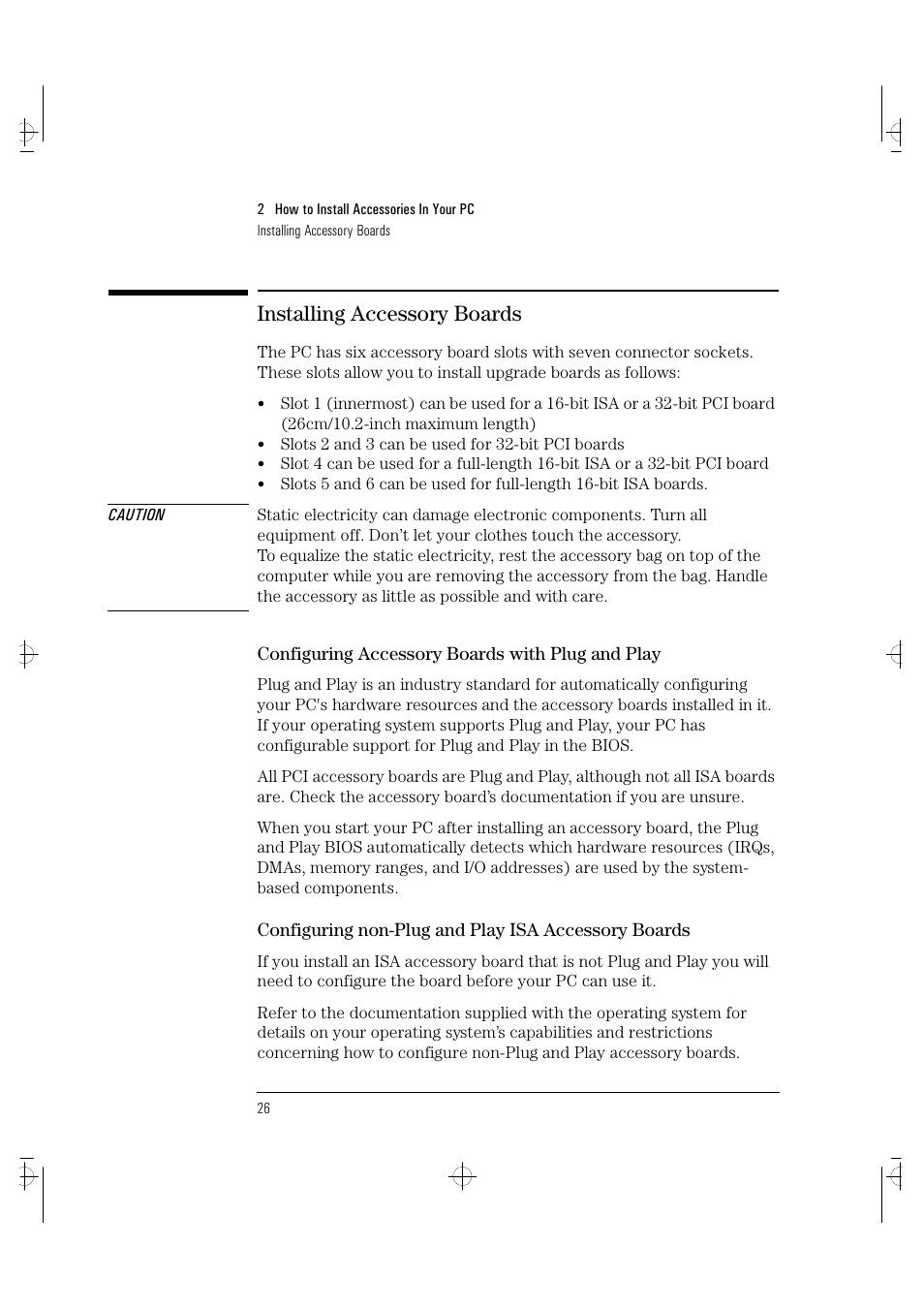 Installing accessory boards | HP VECTRA VA 6/XXX User Manual | Page 34 / 88