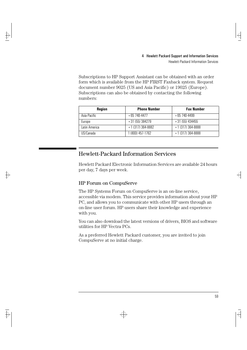 Hewlett-packard information services | HP VECTRA VA 6/XXX User Manual | Page 67 / 88