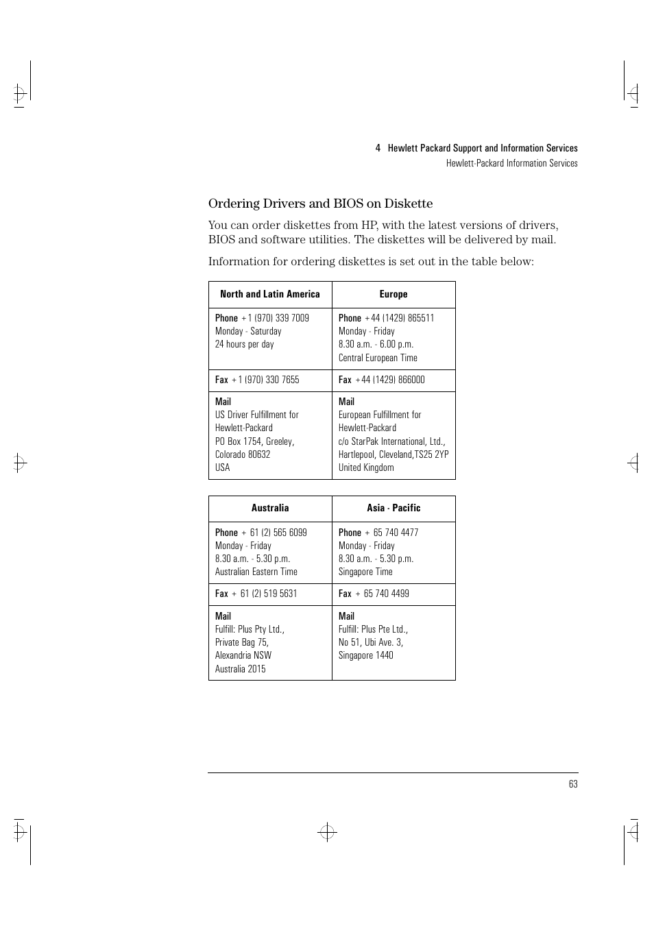 Ordering drivers and bios on diskette | HP VECTRA VA 6/XXX User Manual | Page 71 / 88