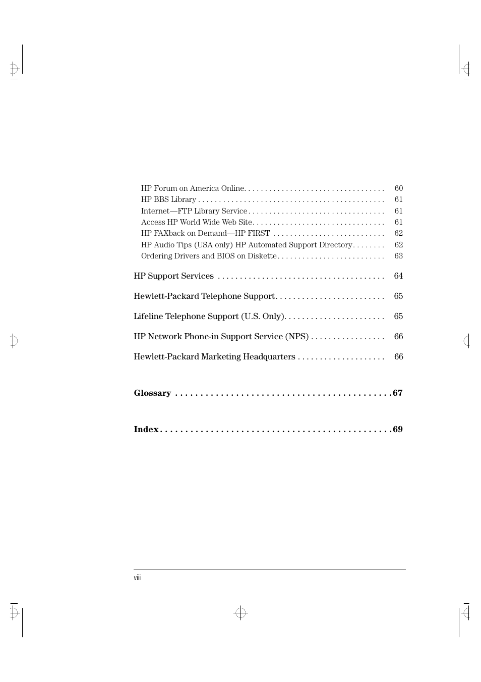 HP VECTRA VA 6/XXX User Manual | Page 8 / 88