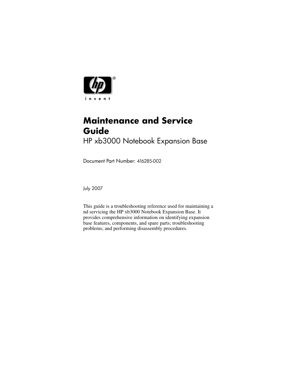 HP XB3000 User Manual | 79 pages