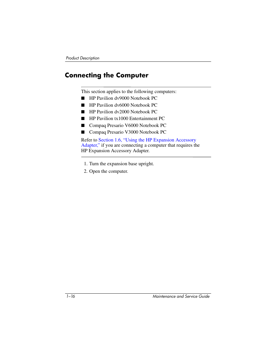 Connecting the computer | HP XB3000 User Manual | Page 20 / 79