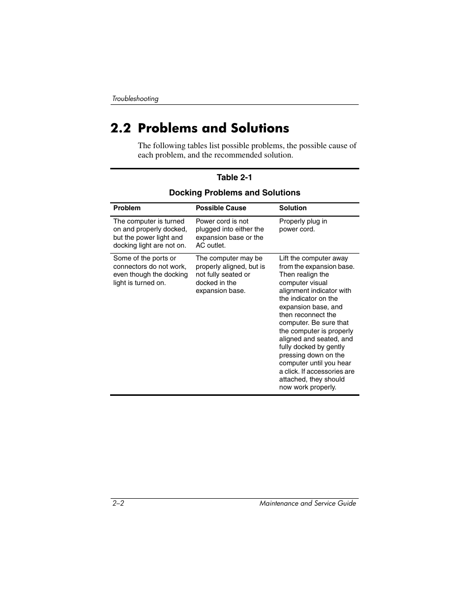 2 problems and solutions, 2 problems and solutions –2 | HP XB3000 User Manual | Page 30 / 79