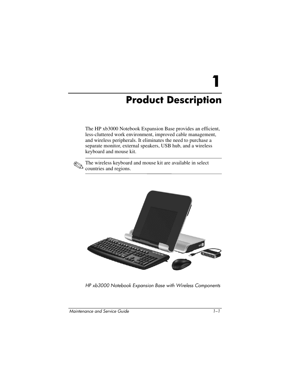 Product description, 1 product description | HP XB3000 User Manual | Page 5 / 79