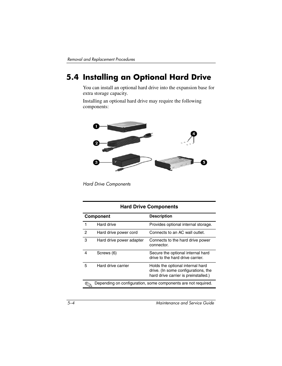 4 installing an optional hard drive, 4 installing an optional hard drive –4 | HP XB3000 User Manual | Page 54 / 79