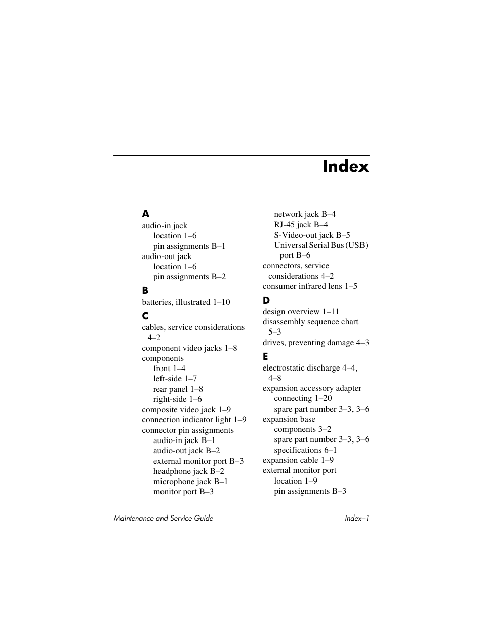 Index | HP XB3000 User Manual | Page 77 / 79