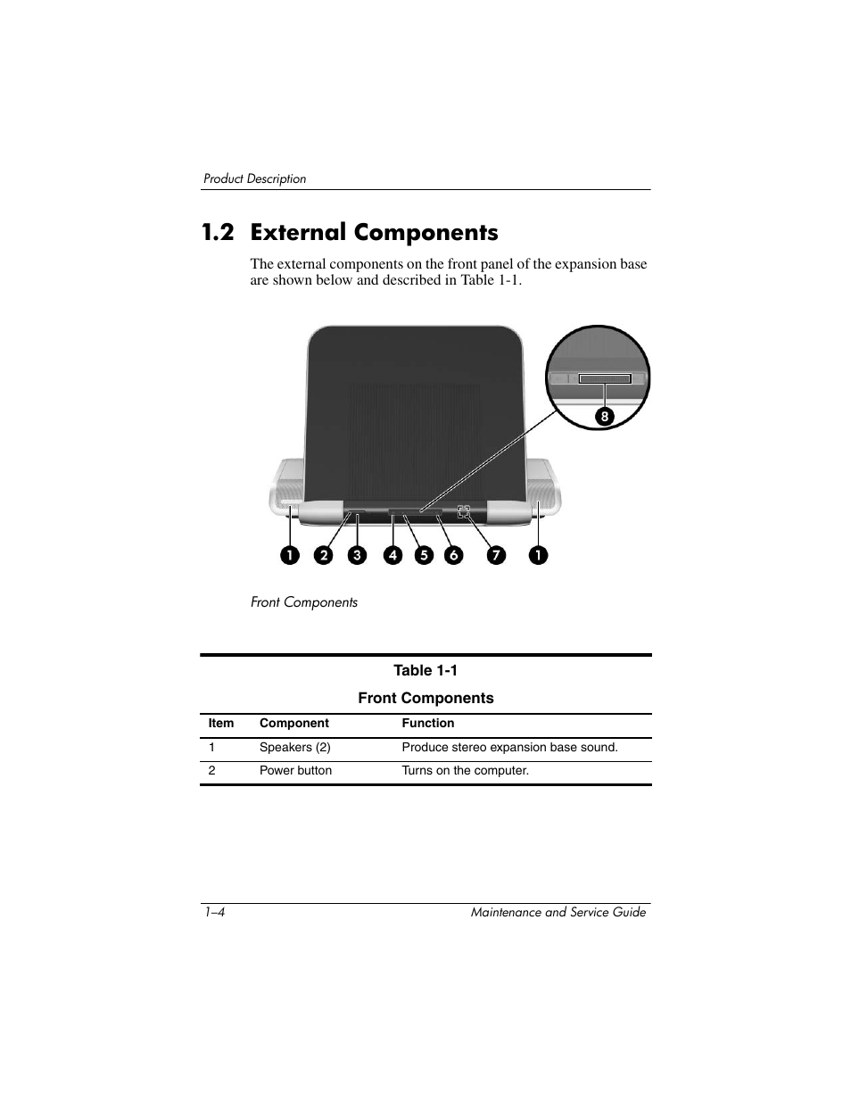 2 external components, 2 external components –4 | HP XB3000 User Manual | Page 8 / 79