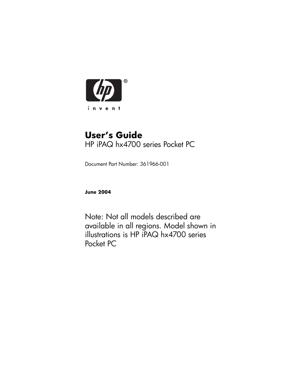 HP iPAQ hx4700 User Manual | 169 pages