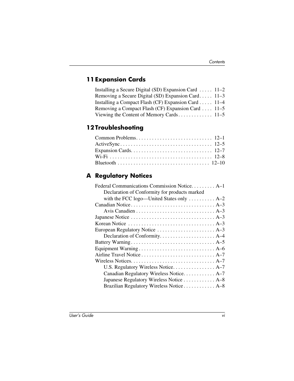 HP iPAQ hx4700 User Manual | Page 8 / 169