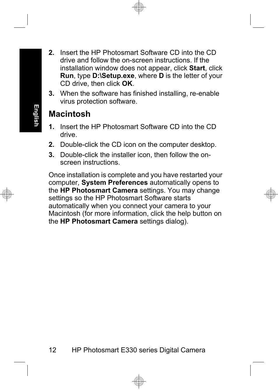 Macintosh | HP Photosmart E330 series User Manual | Page 14 / 68