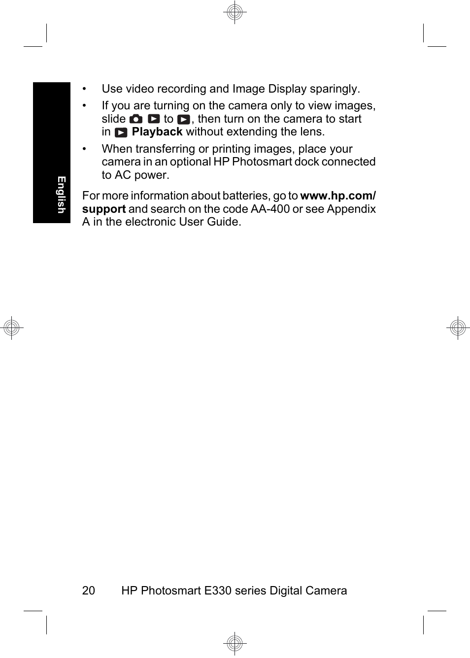 HP Photosmart E330 series User Manual | Page 22 / 68