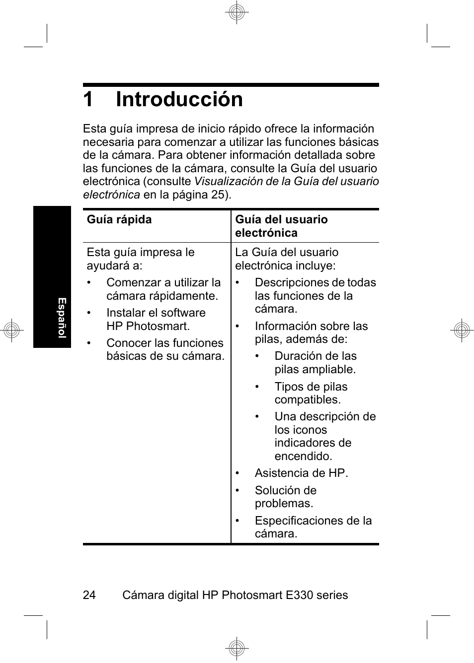 1 introducción | HP Photosmart E330 series User Manual | Page 26 / 68