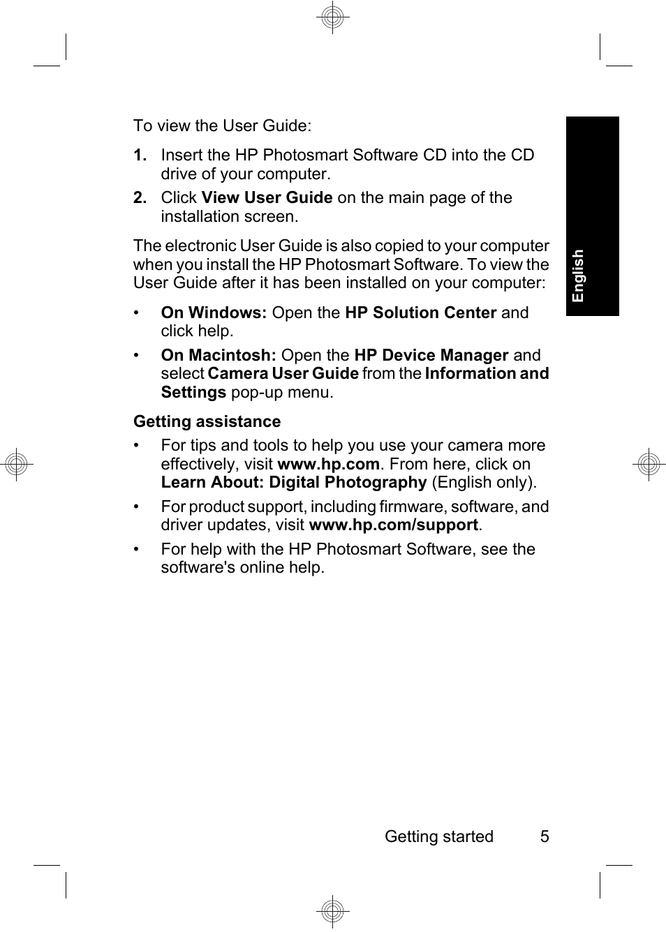 HP Photosmart E330 series User Manual | Page 7 / 68