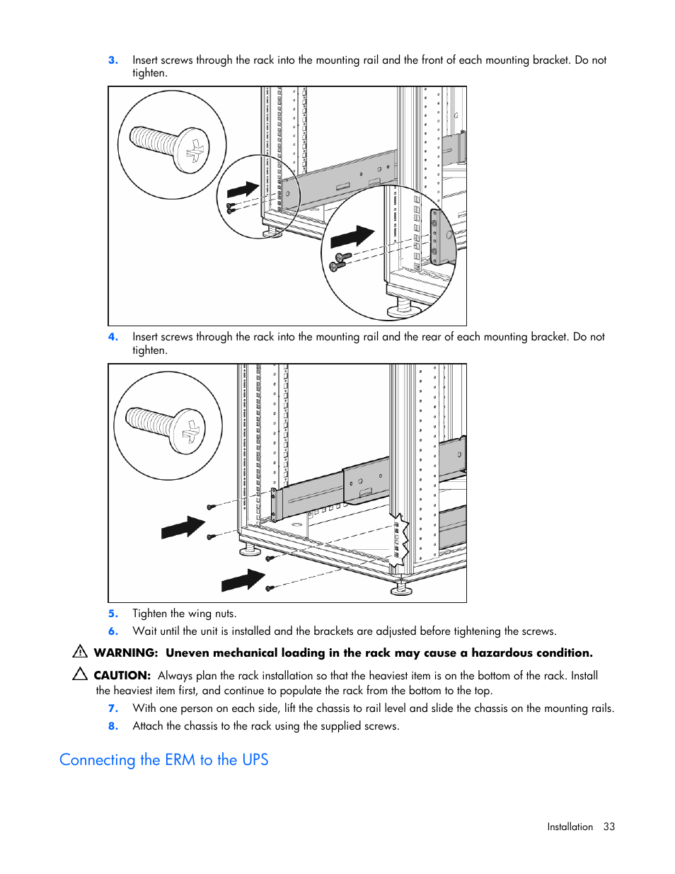 Connecting the erm to the ups | HP R2200 User Manual | Page 33 / 61