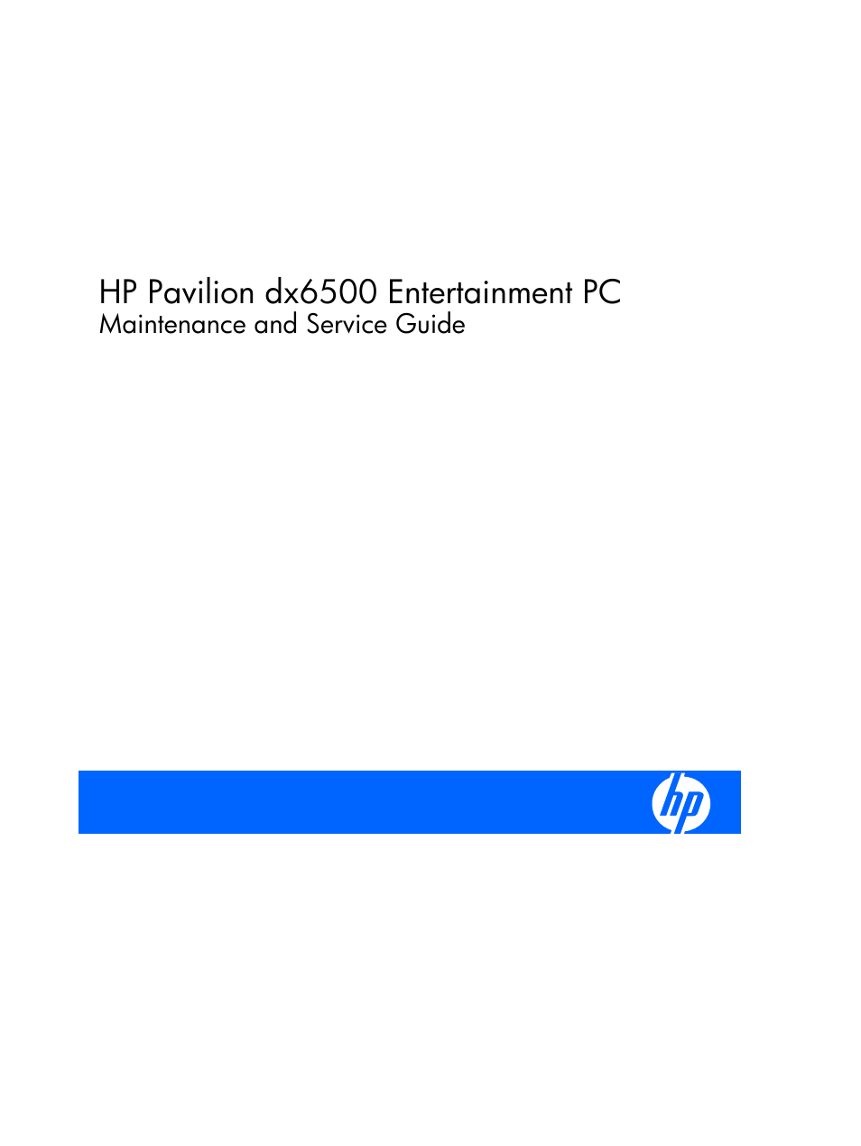 HP PAVILION DX6500 User Manual | 142 pages